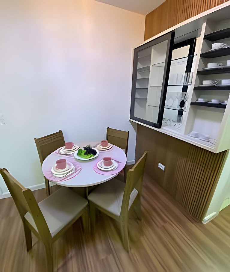 Apto  com Piscina e Jacuzzi: 2 Quartos, 5 Pessoas