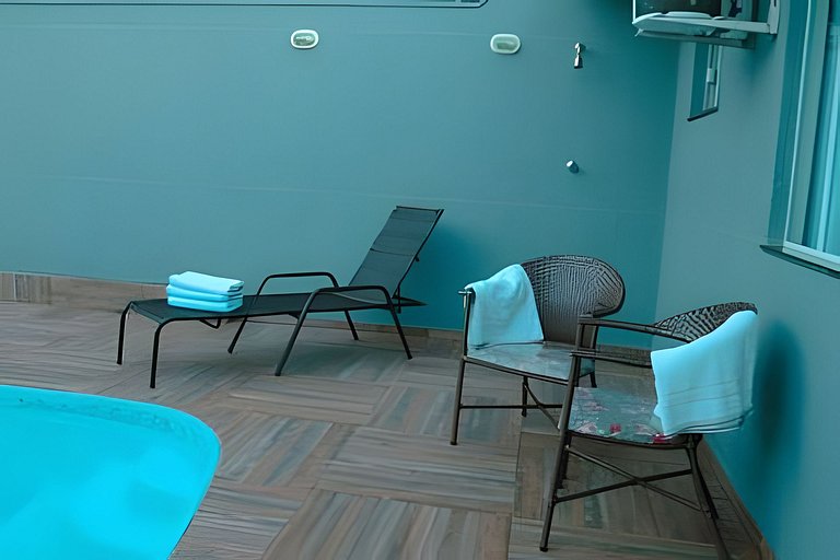 Casa Familiar com Piscina – 1 Suíte e 2 Quartos